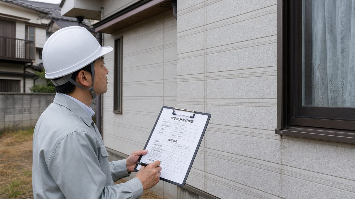 無人の住宅で作業する