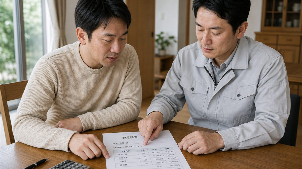 見積書を前にした打ち合わせ