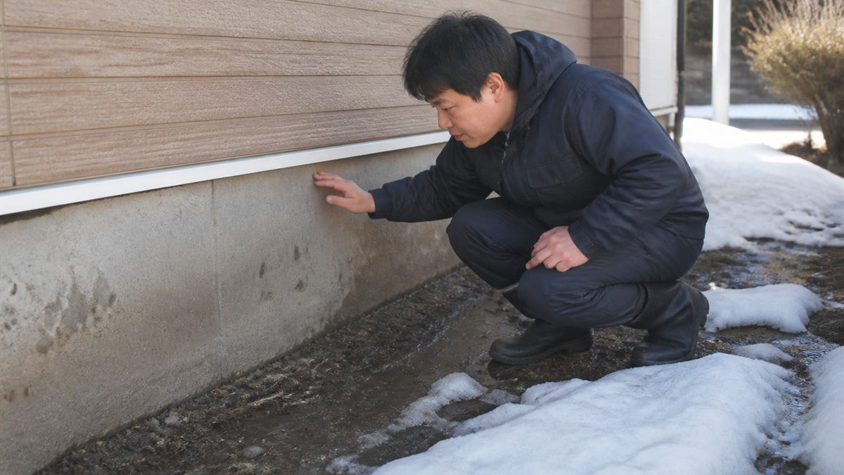 雪解け後に外壁を点検する