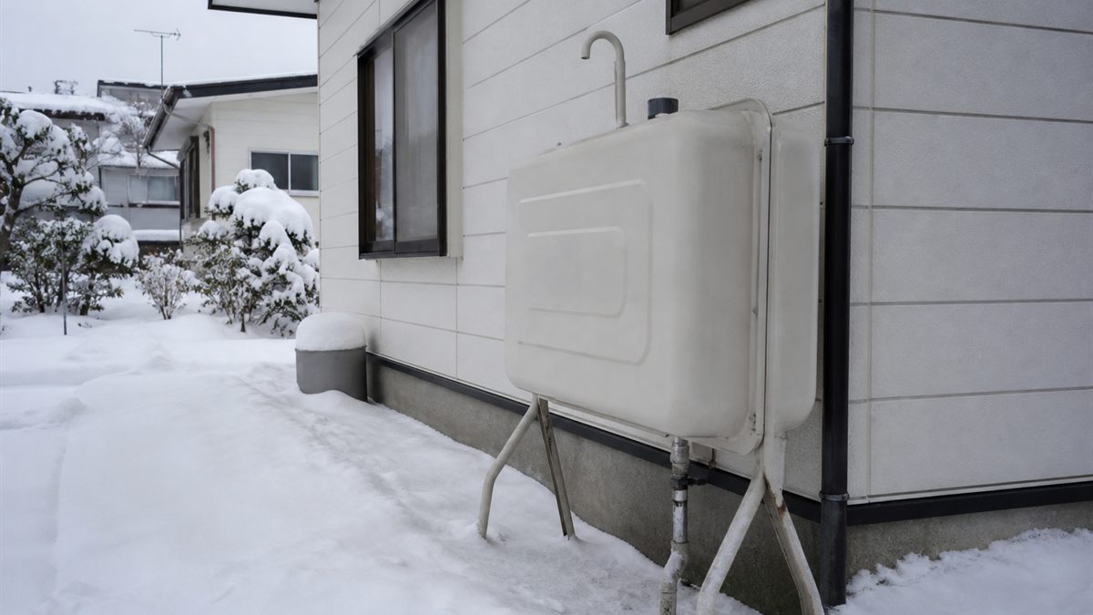 住宅の外に置かれた灯油タンク