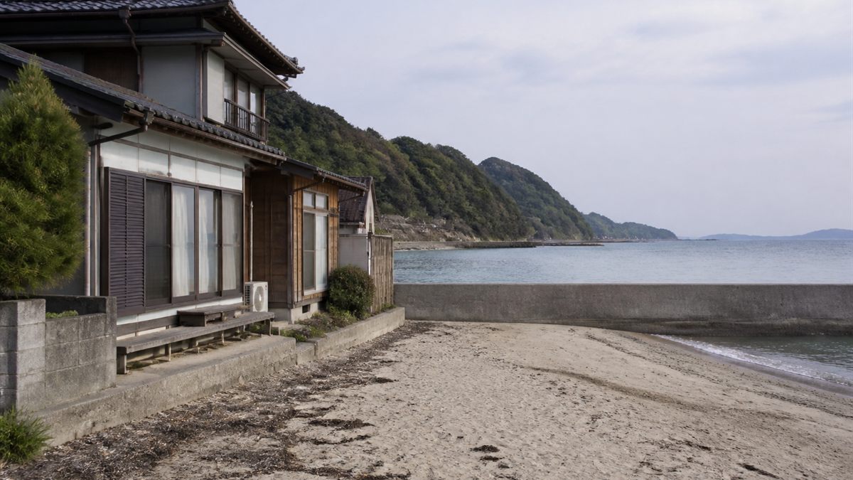 海岸のすぐそばに建つ住宅