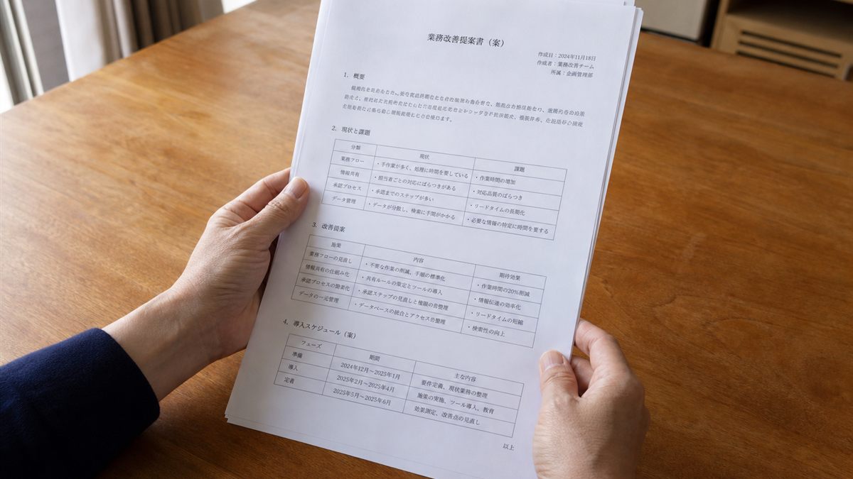 書類を読む手元