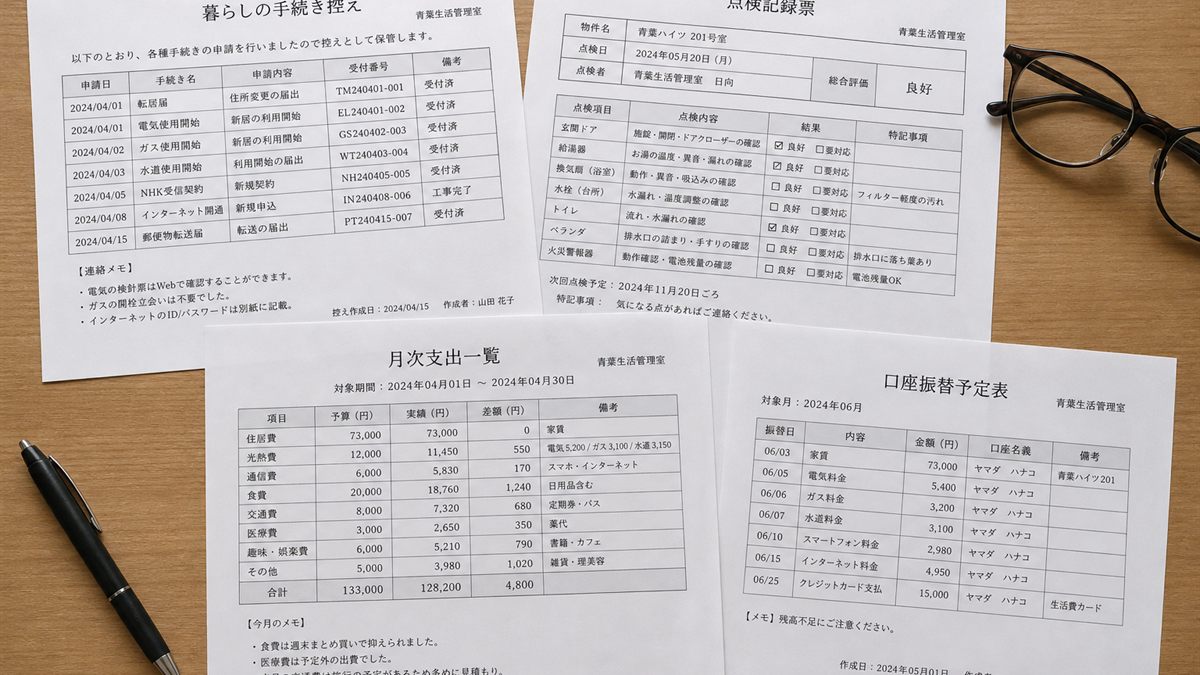 机の上の契約書類