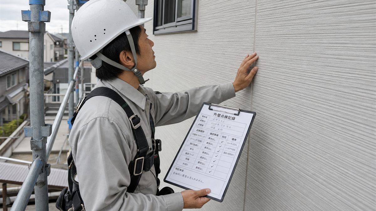 工事を確認する検査員