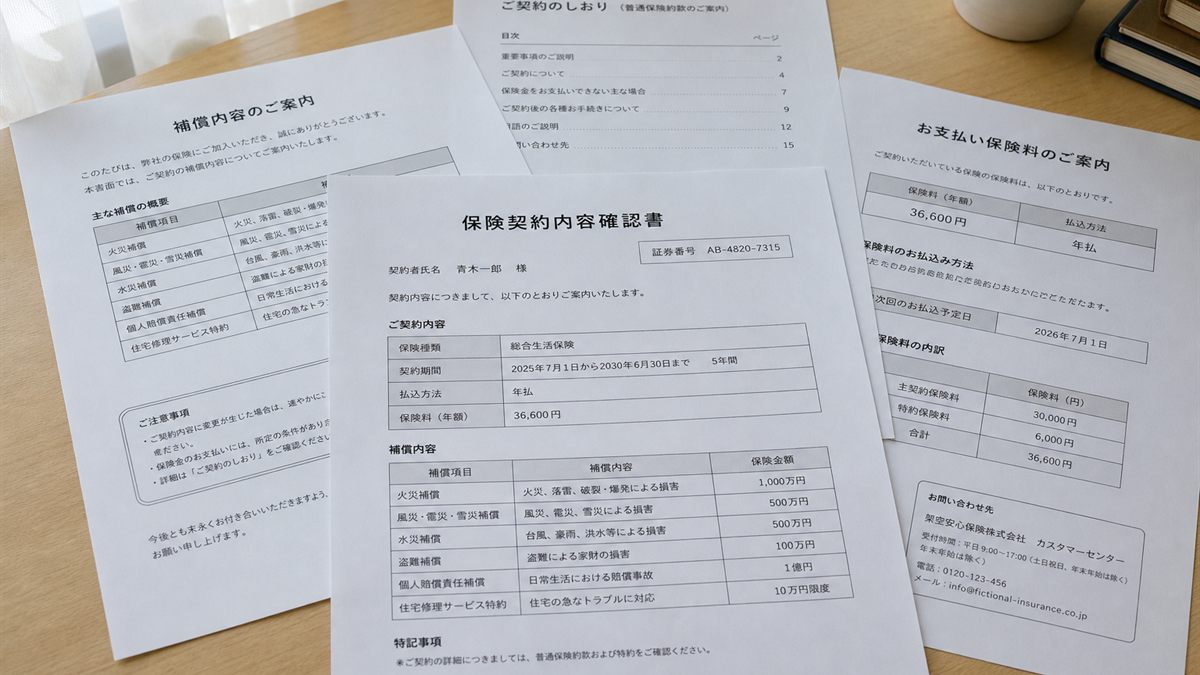 保険証券の書類
