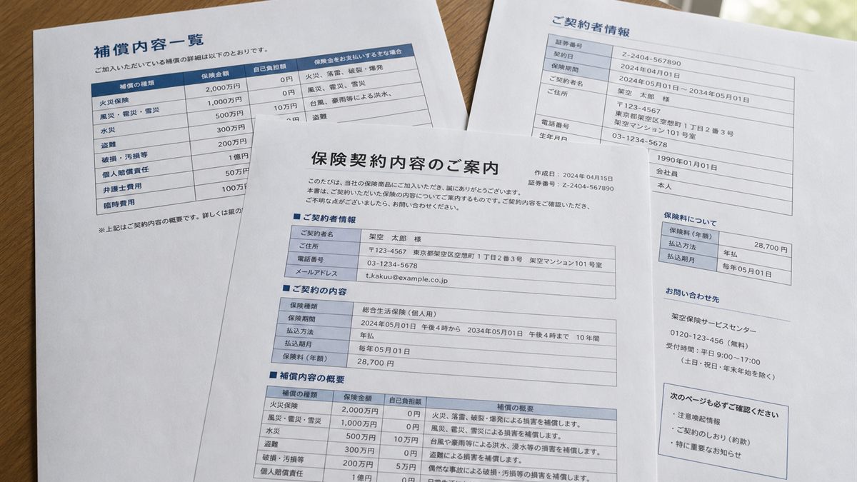 保険証券の書類