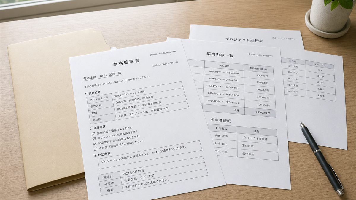 書類をそろえる