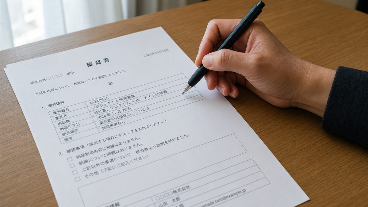 署名する手元