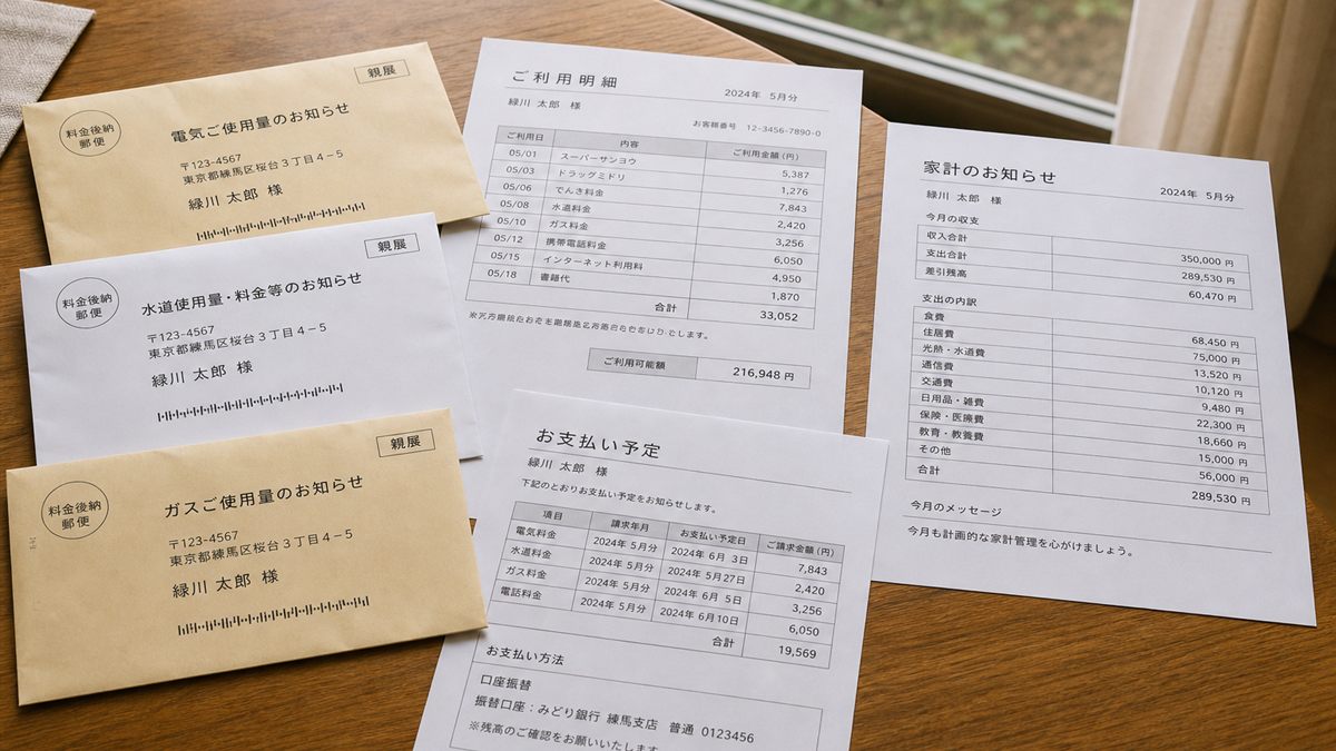 郵便物と家の書類