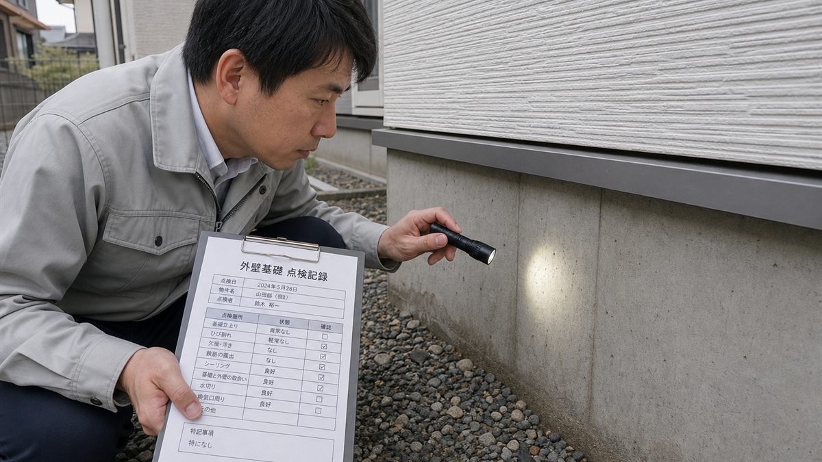 住宅を点検する建築士