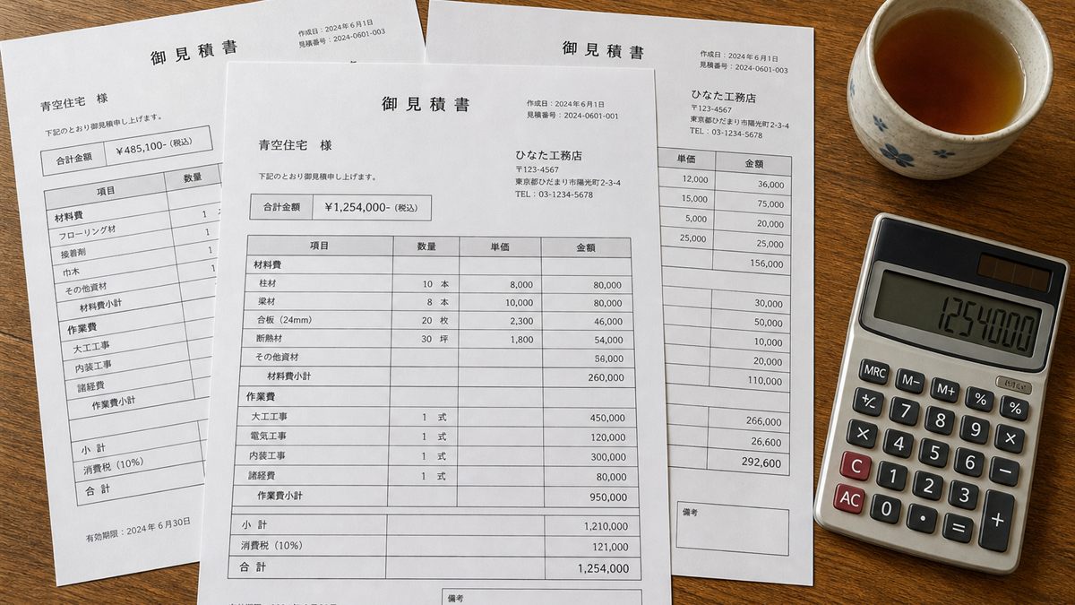 見積書と電卓